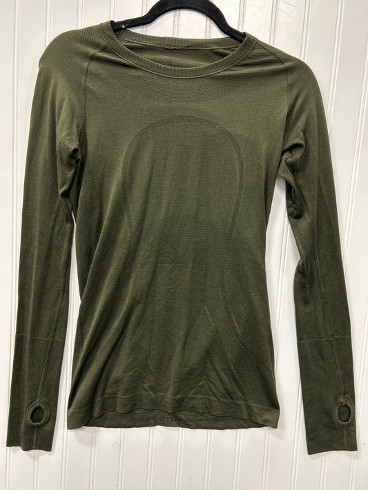 Athletic Top Ls Crewneck By Lululemon In Green, Size:6