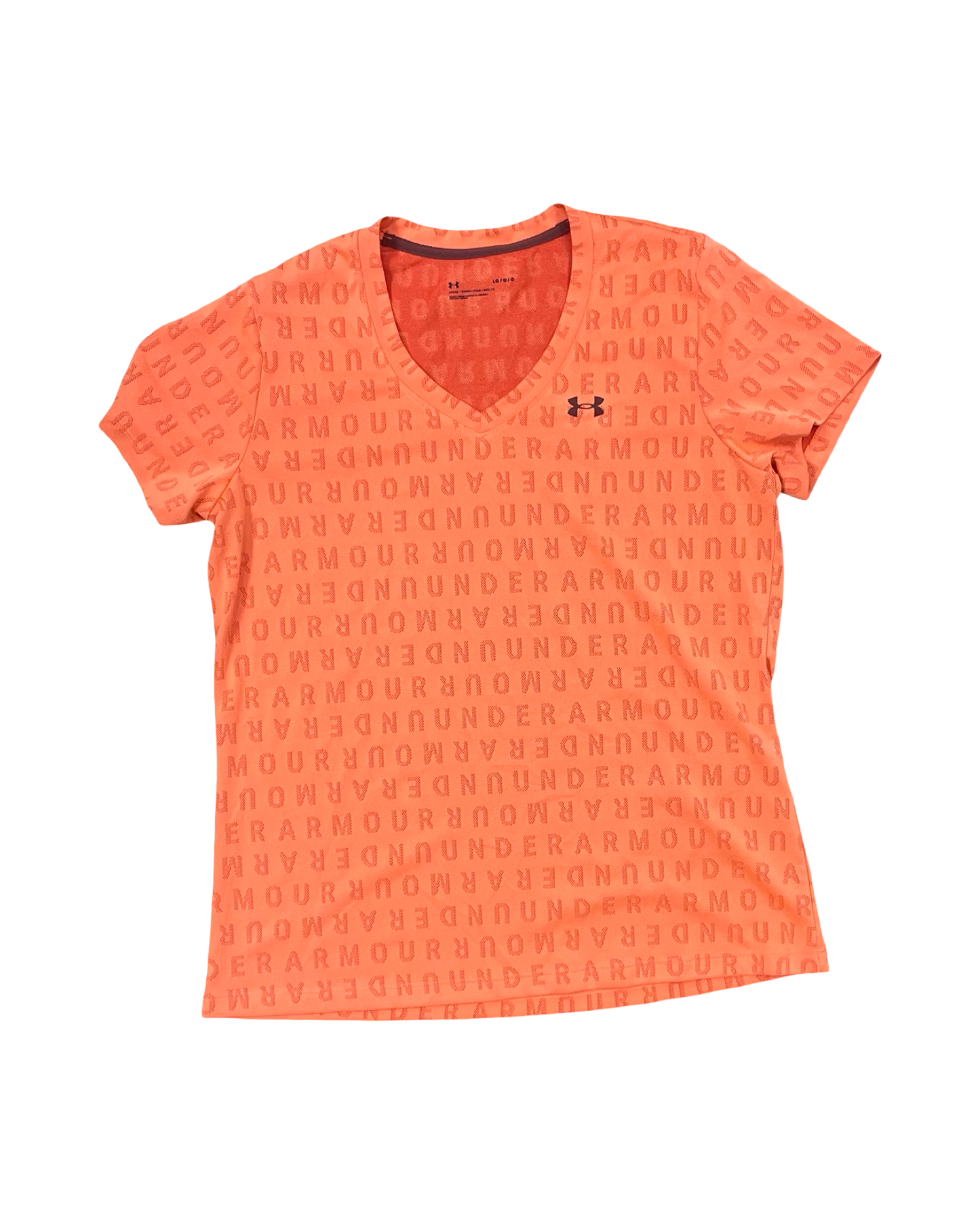 Athletic Top Ss By Under Armour In Orange, Size:L