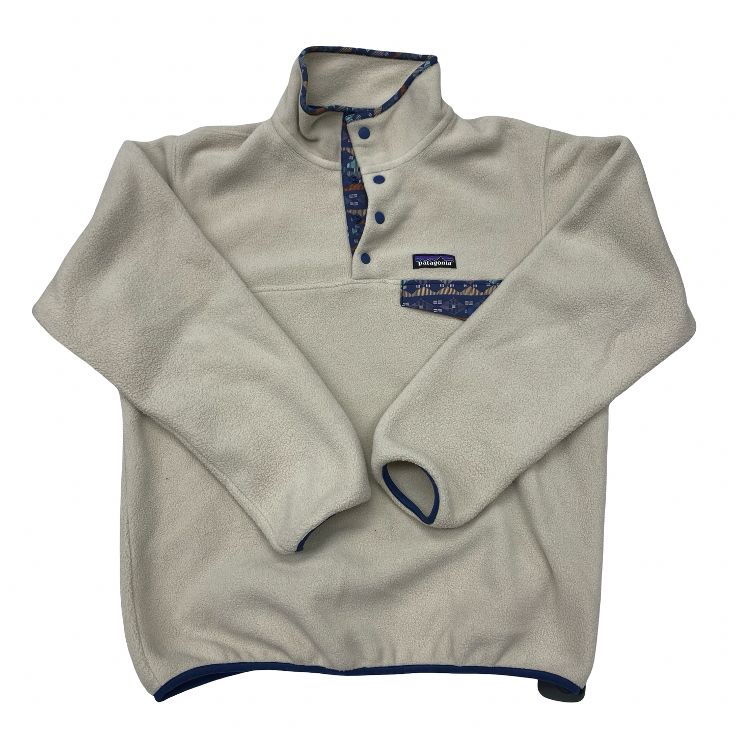 Athletic Fleece By Patagonia In Blue & Cream, Size:S