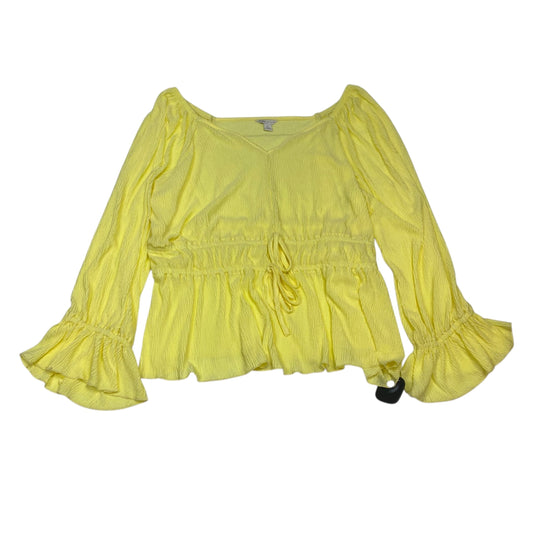 Top Long Sleeve By Cato In Yellow, Size: Xl