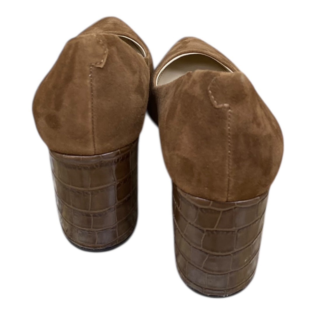 Sandals Heels Block By Cmc In Brown, Size:8.5