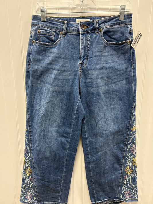Jeans Wide Leg By Tribal In Blue Denim, Size:6