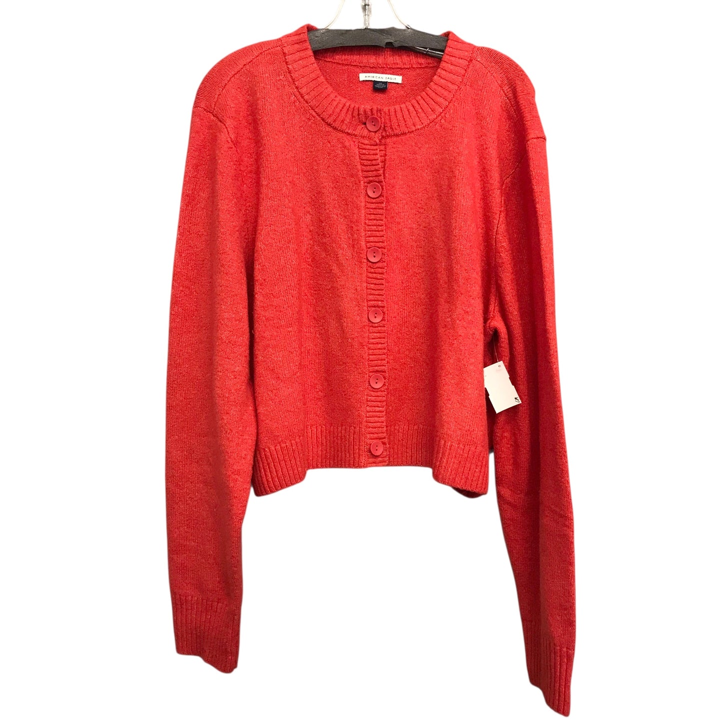 Sweater Cardigan By American Eagle In Red, Size:1X
