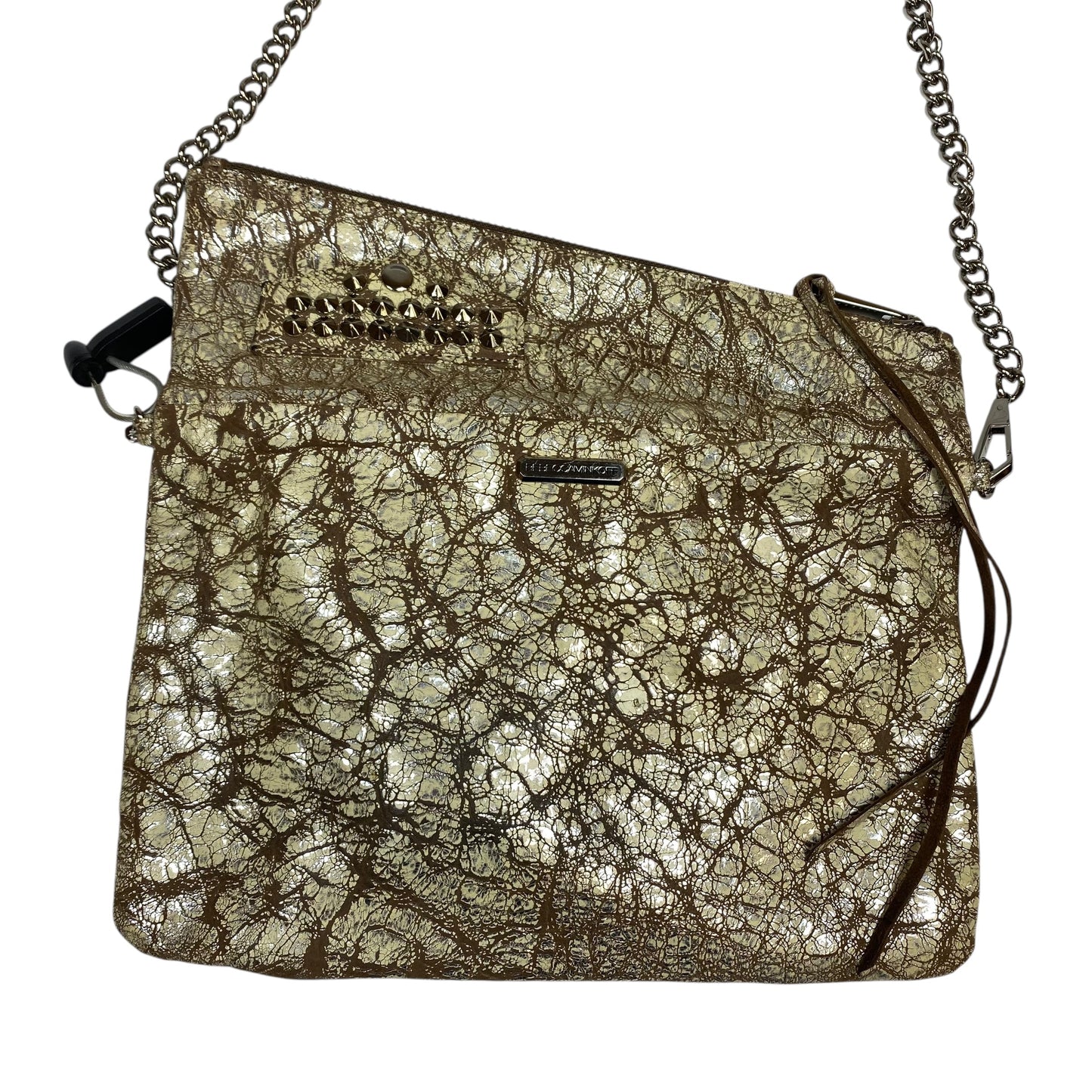 Crossbody Designer By Rebecca Minkoff In Brown & Cream, Size:Small