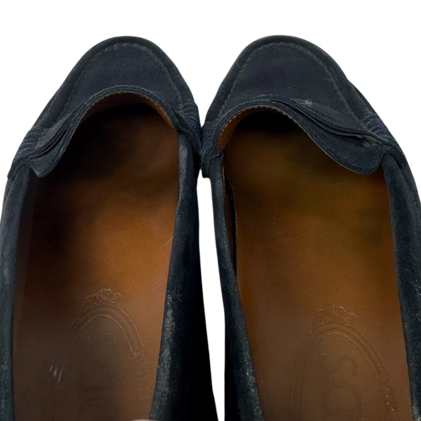 Vintage Suede Loafers Shoes Luxury Designer By Tods In Navy, Size: 7