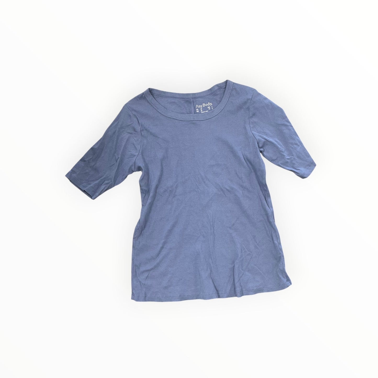 Top 3/4 Sleeve Basic By Any Body In Blue, Size:M