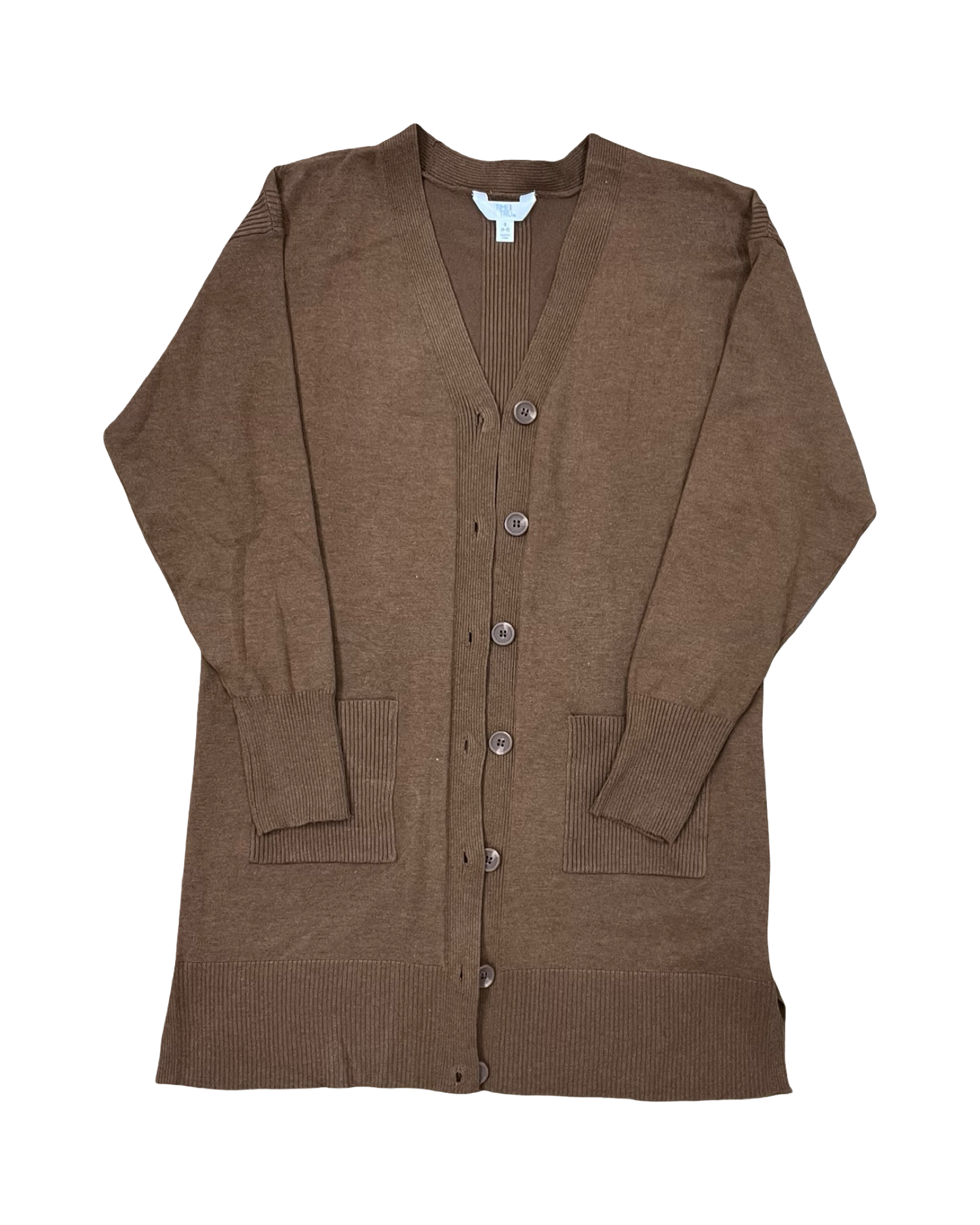 Cardigan By Time And Tru In Brown, Size:S