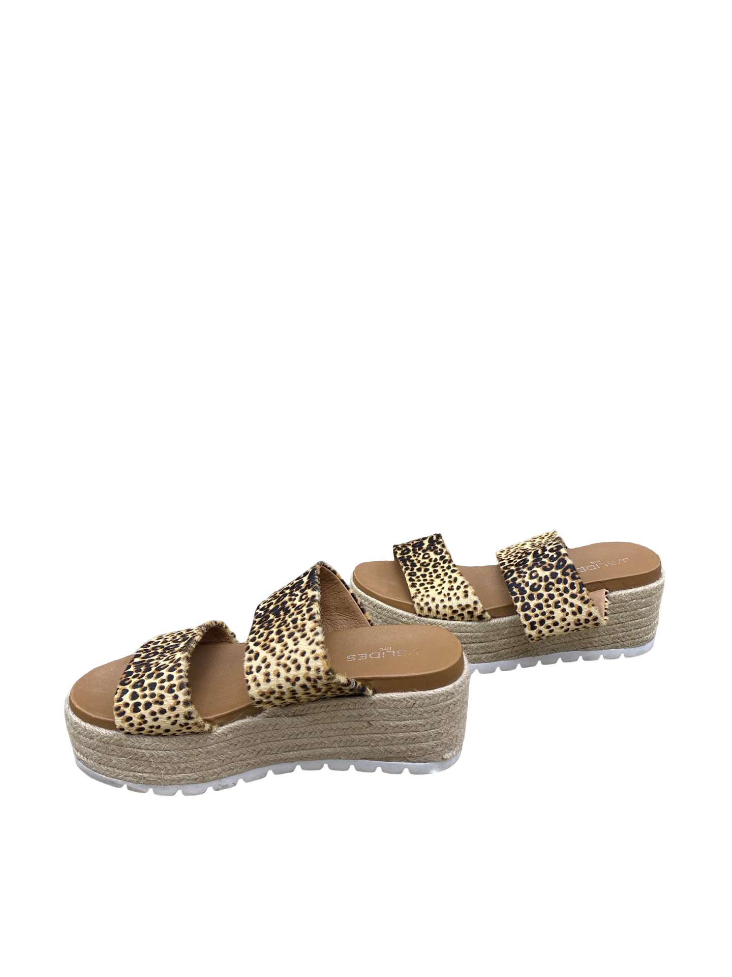 Sandals Heels Platform By J Slides In Animal Print, Size:8.5