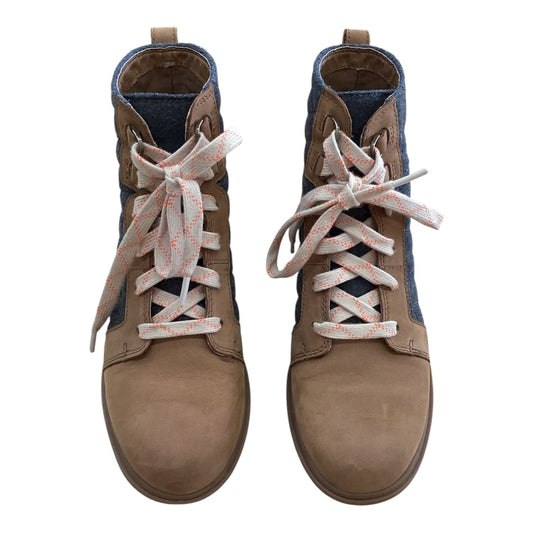 Boots Ankle Heels By Sorel In Brown & Grey, Size:8.5
