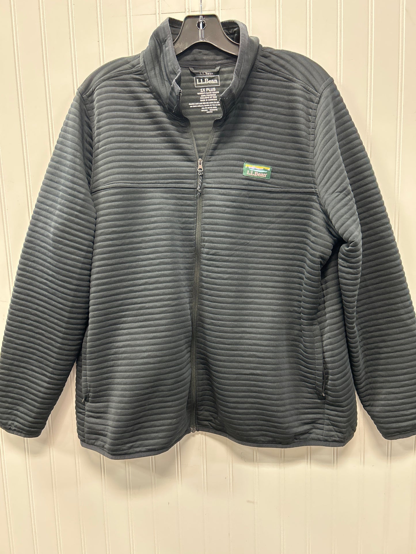 Athletic Jacket By L.L. Bean In Black, Size:1X