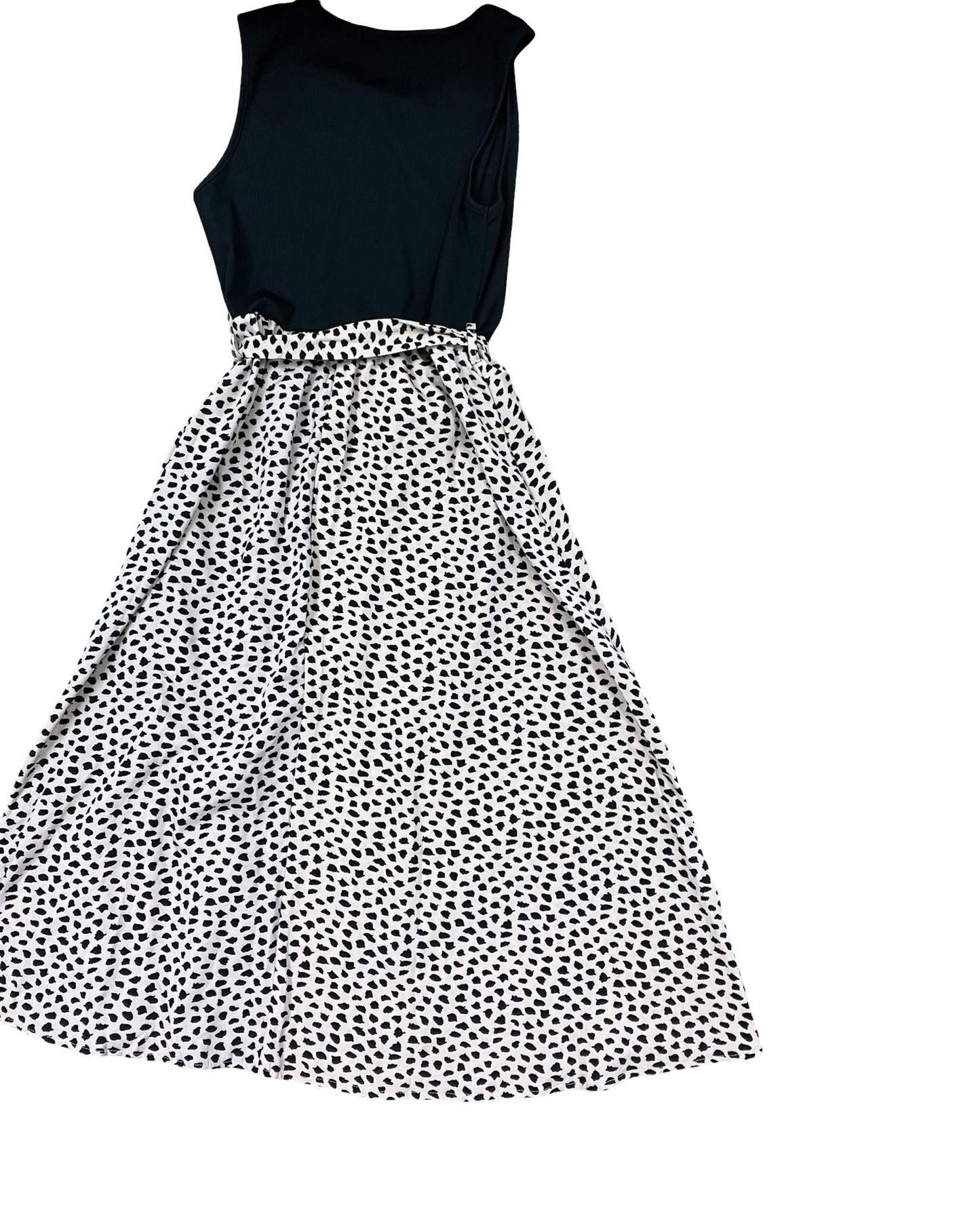 Dress Casual Midi By Shein In Black & Cream, Size:M