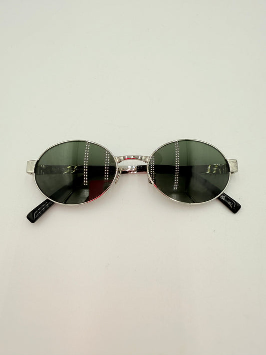 Sunglasses Luxury Designer By Yves Saint Laurent In Silver