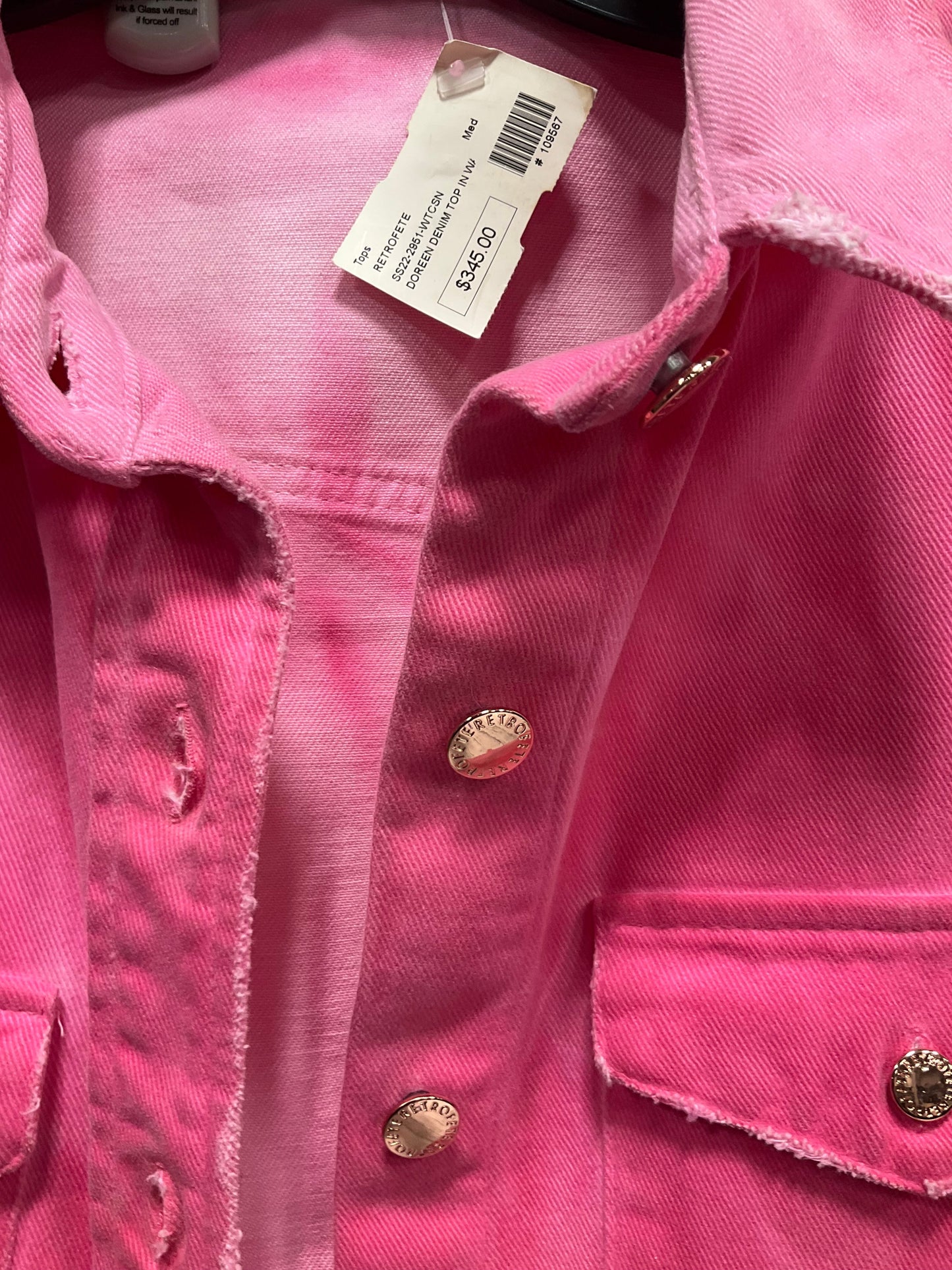 Jacket Denim By Cma In Pink, Size: M