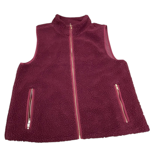Vest Fleece By J. Crew In Maroon, Size:L