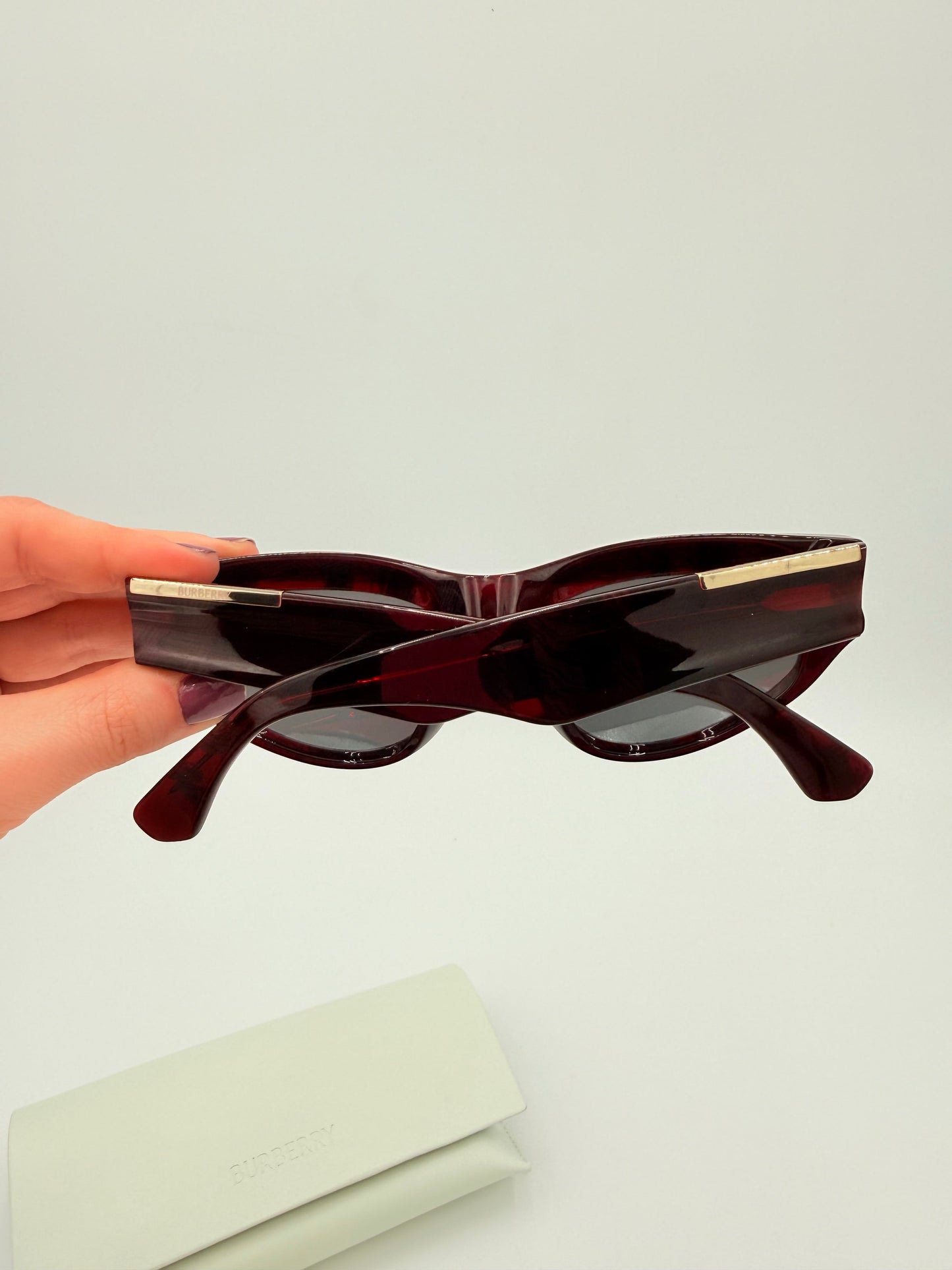 Sunglasses Luxury Designer By Burberry In Maroon