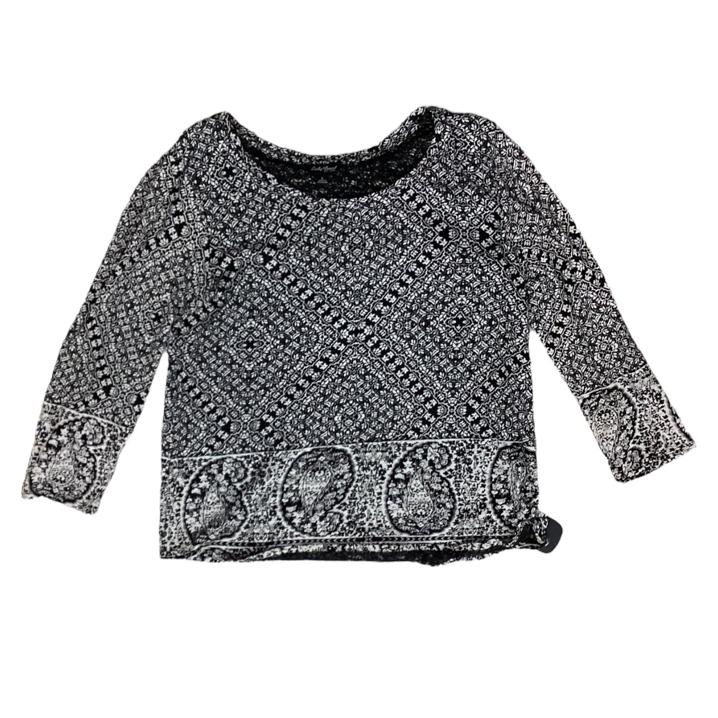 Top Ls By Lucky Brand In Black & Tan, Size:L