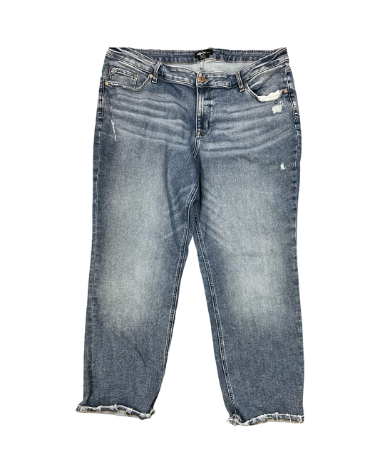 Jeans Straight By Edgely In Blue Denim, Size:22