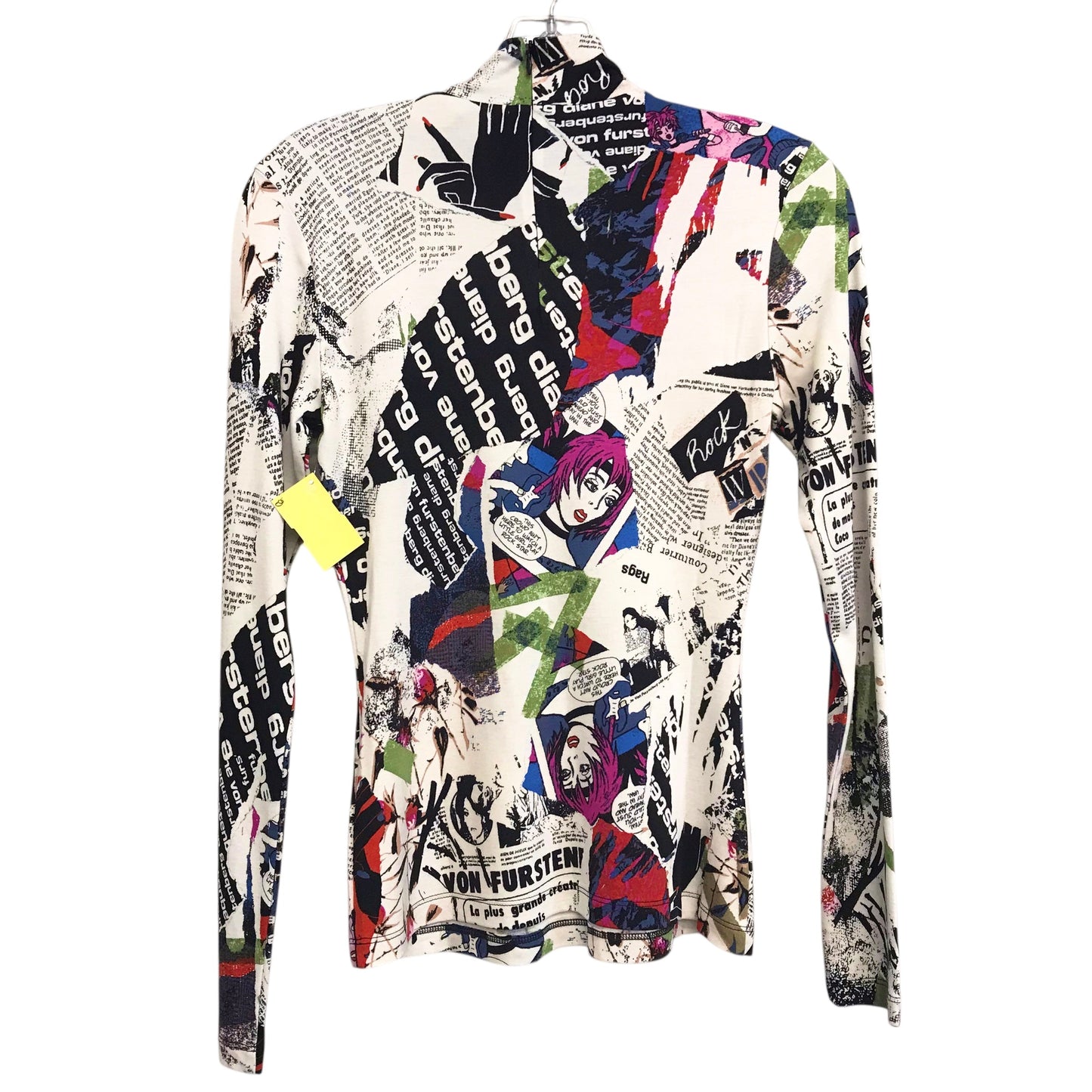 Top Ls Designer By Diane Von Furstenberg In Black & White, Size:Xs