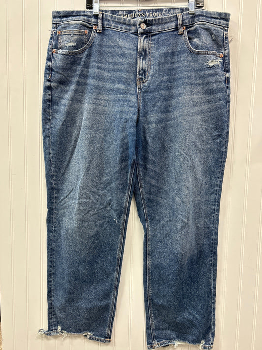 Jeans Wide Leg By American Eagle In Blue Denim, Size:20