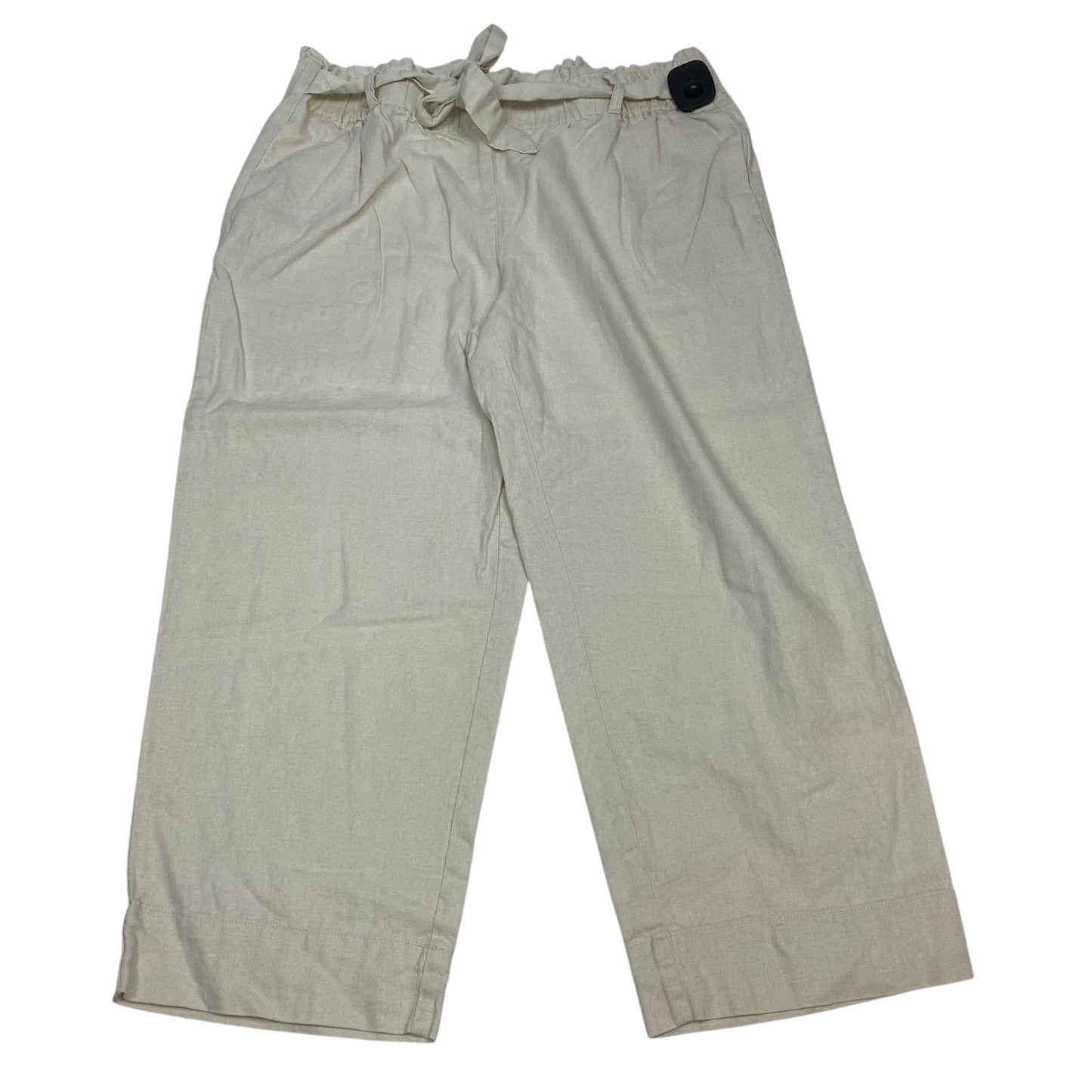 Pants Cropped By Anne Klein In Tan, Size:L