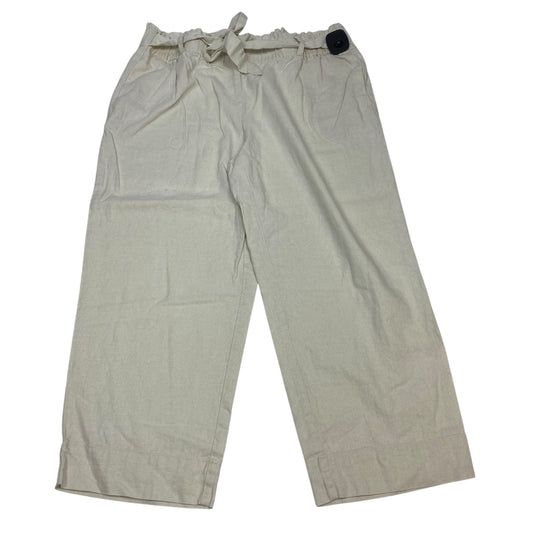 Pants Cropped By Anne Klein In Tan, Size:L
