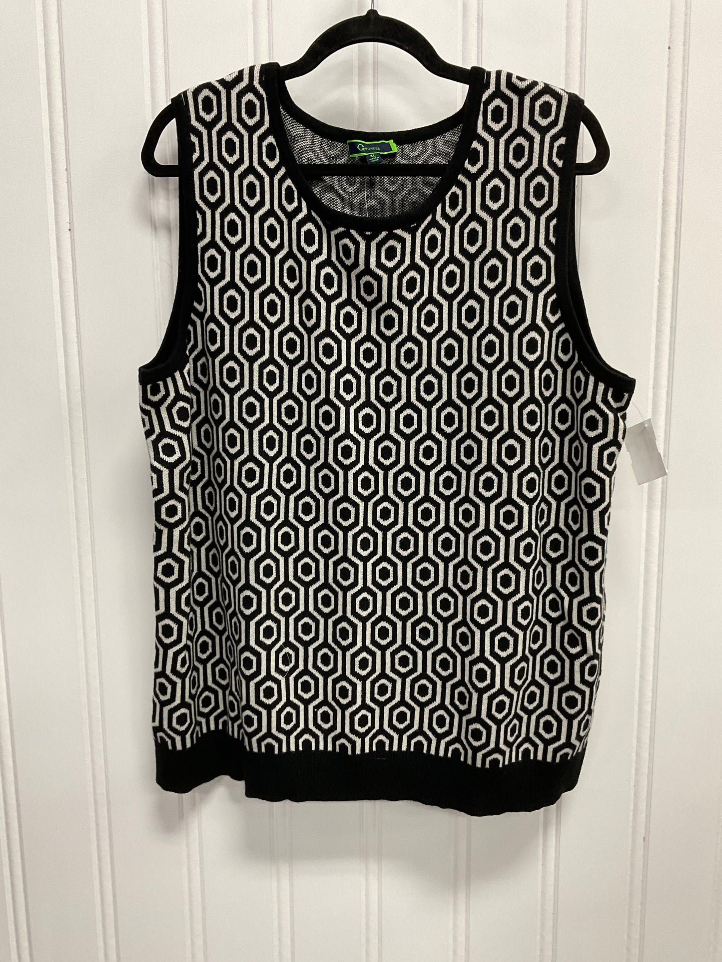 Vest Sweater By C Wonder In Black & Grey, Size:Xl