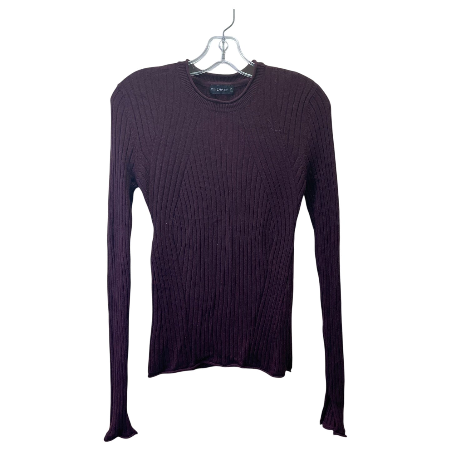 TOP LS by ZARA in MAROON, Size:L