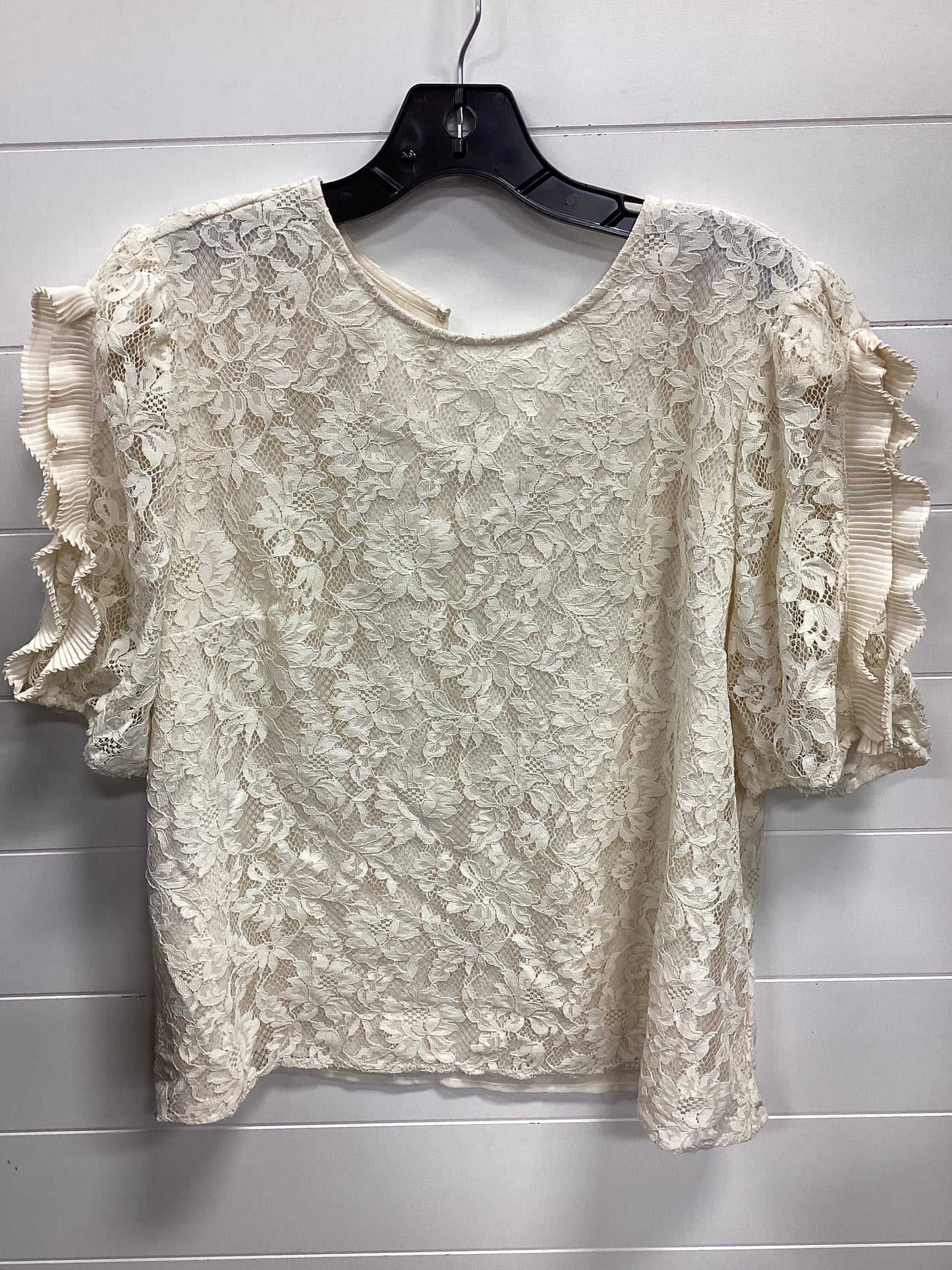 Blouse Ss By Express In Cream, Size:L