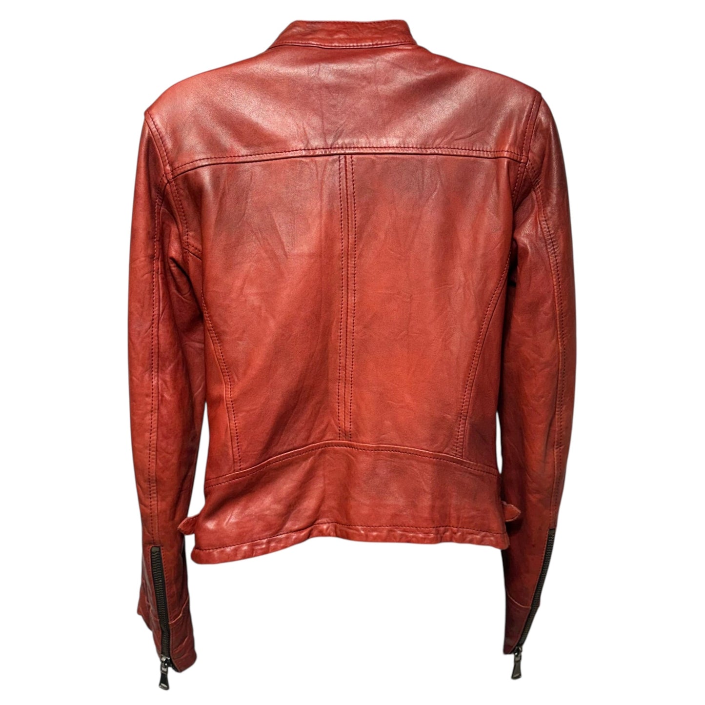 Jacket Moto Leather By Empresa In Red, Size: S (IT 40)