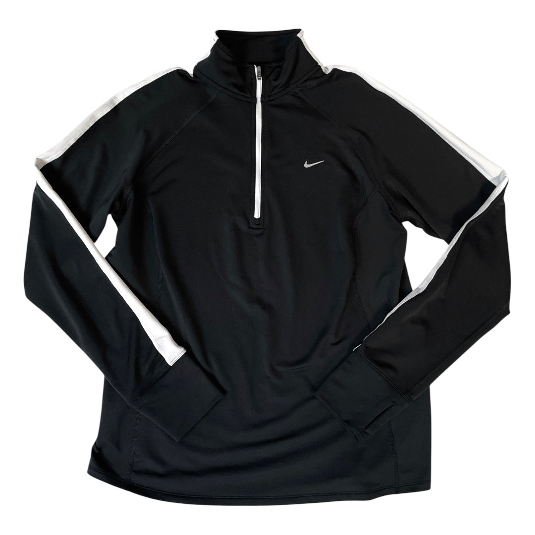 Athletic Top Ls Collar By Nike In Black, Size:Xl
