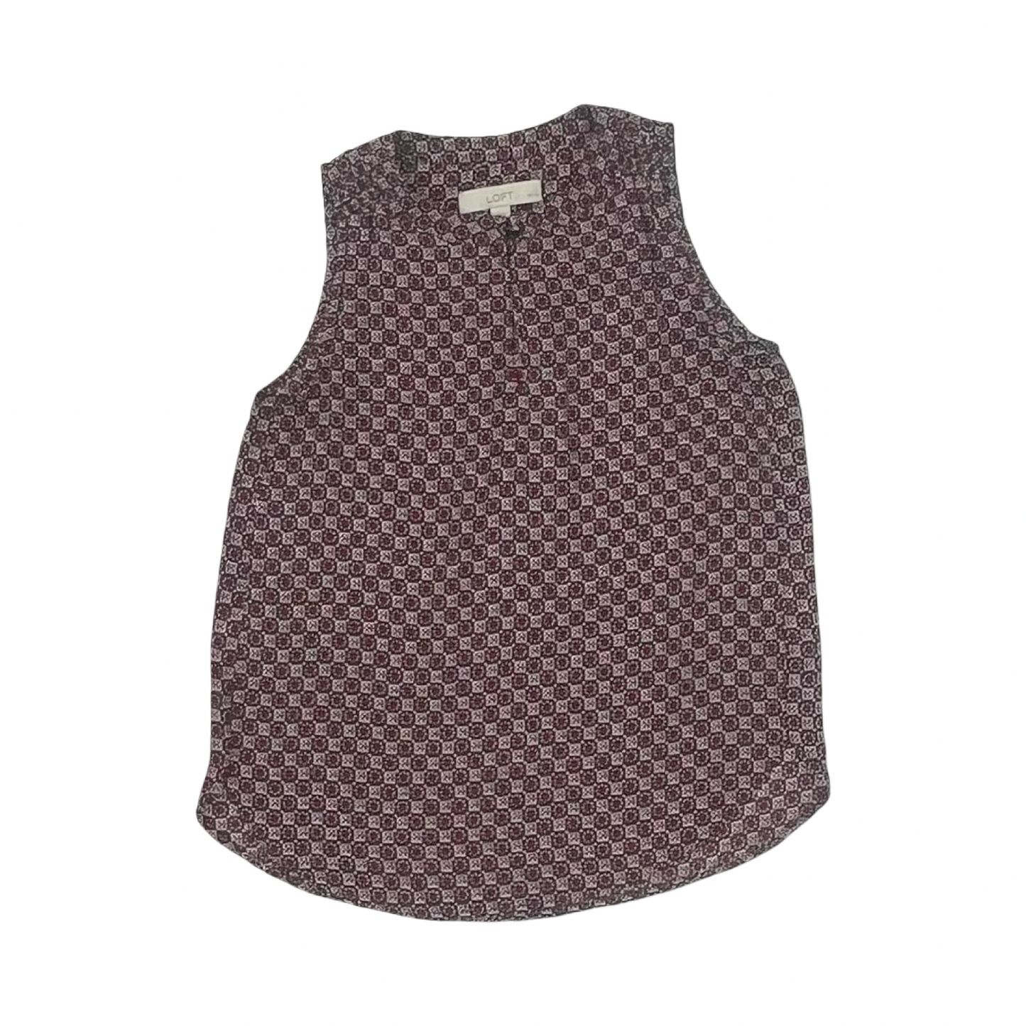 Blouse Sleeveless By Loft In Grey & Red, Size:Xxsp