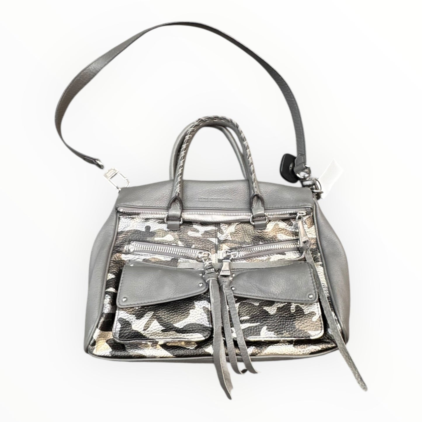 Handbag Leather By Aimee Kestenberg In Grey, Size:Medium