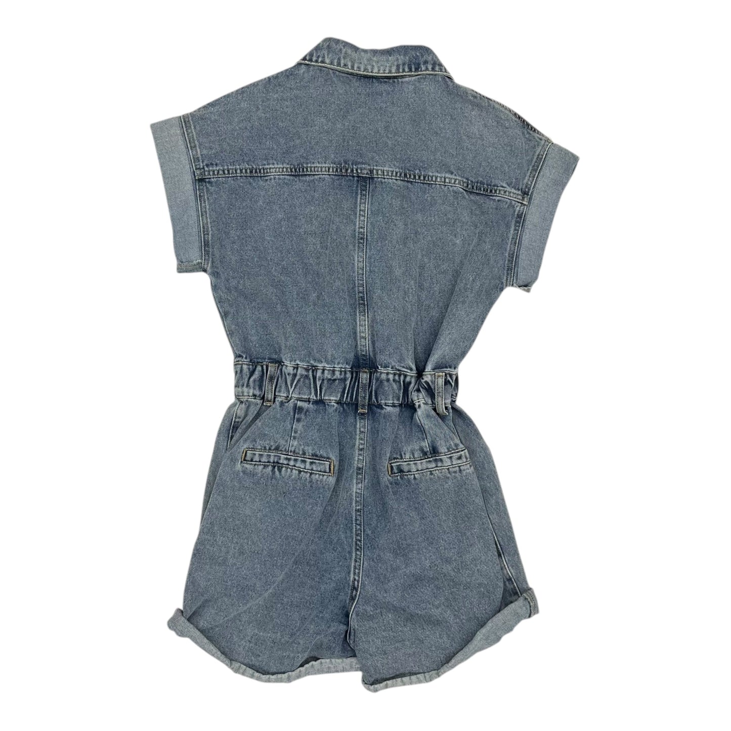 Romper By Clothes Mentor In Blue Denim, Size:S