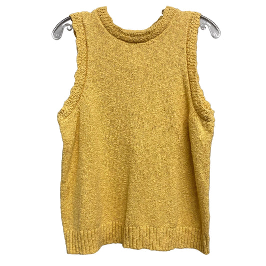 Vest Sweater By J. Crew In Yellow, Size:M