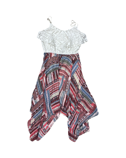Dress Casual Midi By Maurices In Cream & Red, Size:M