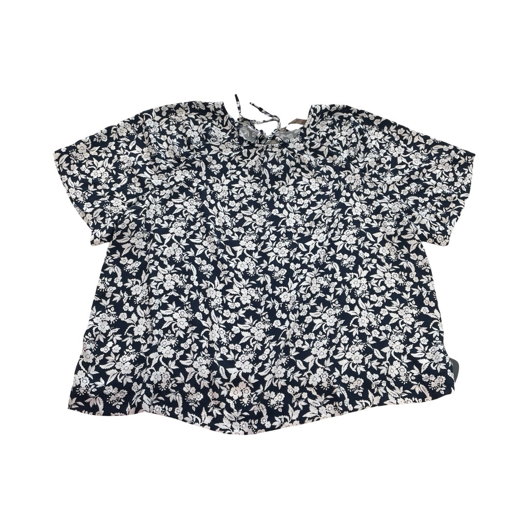 Top Ss By Loft In Blue & White, Size:Lp