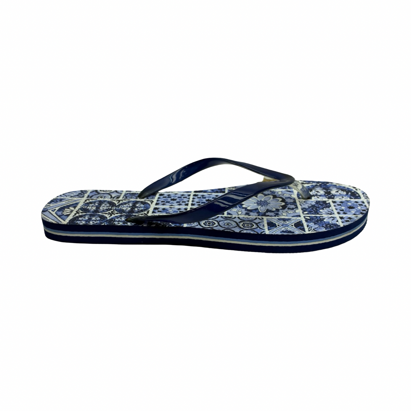 Sandals Flip Flops By Vera Bradley In Blue & White, Size:7