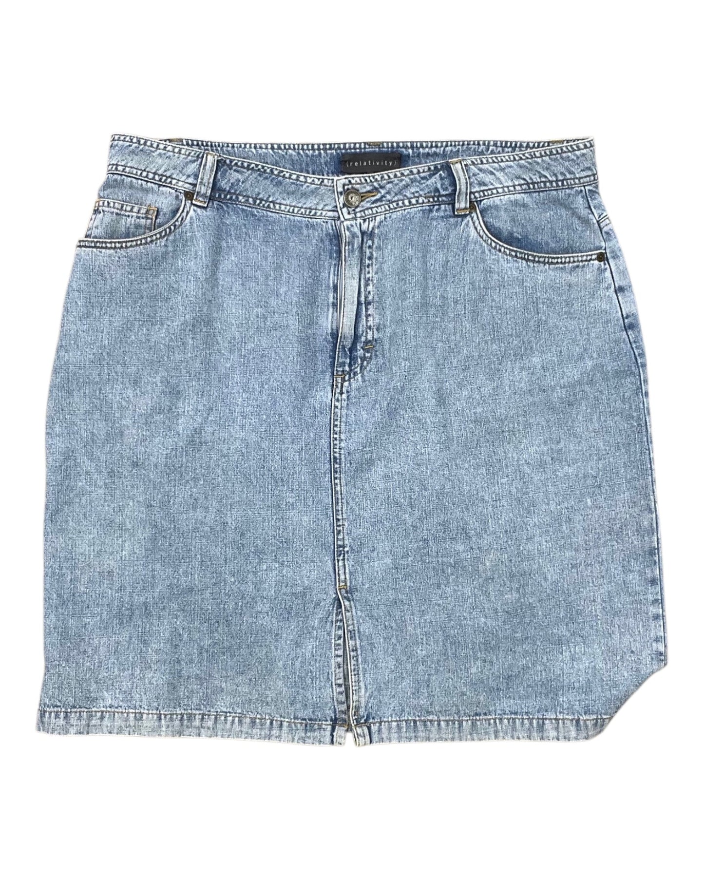 Skirt Midi By Relativity In Blue Denim, Size:16