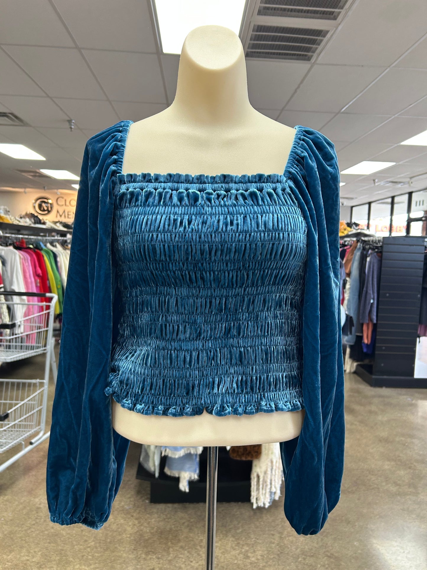 Top Ls By Anthropologie In Teal, Size:M