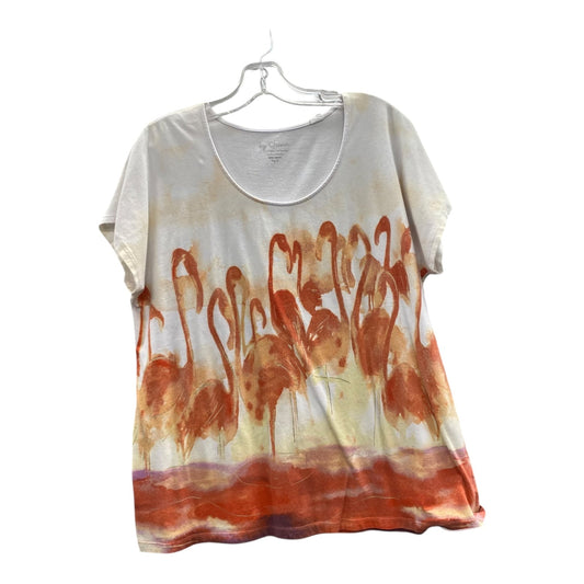 Top Ss By Chicos In Orange & White, Size:Xl