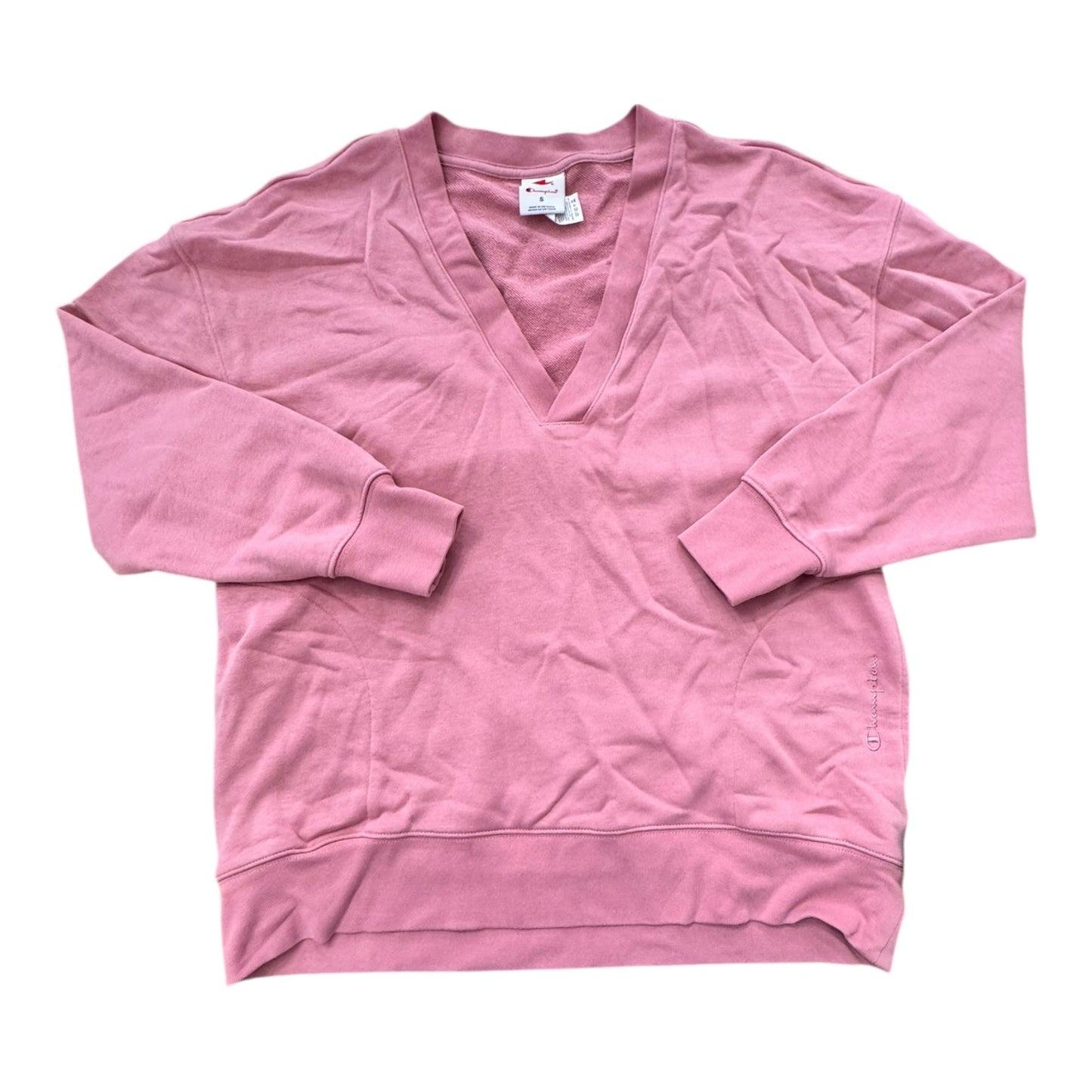 Athletic Sweatshirt Collar By Champion In Pink, Size:S
