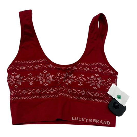 Athletic Bra By Lucky Brand In Red & White, Size:M