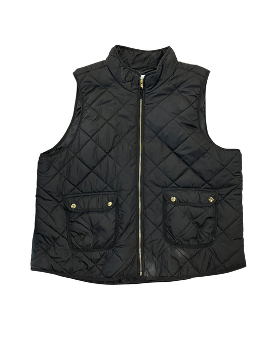 Vest Puffer & Quilted By Workshop In Black, Size:3X