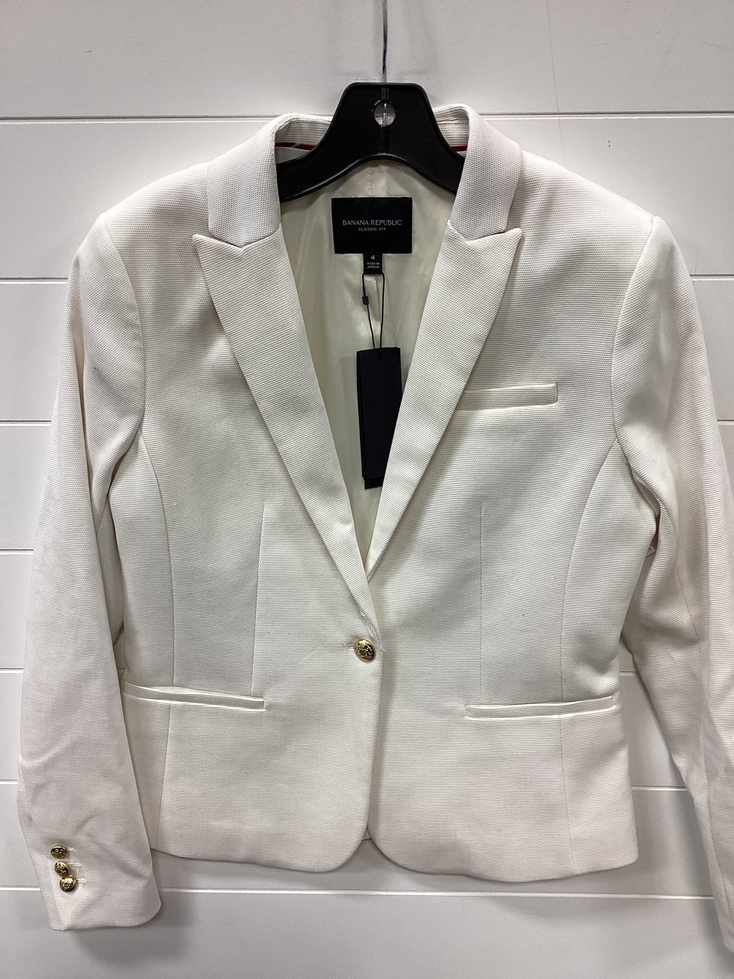 Blazer By Banana Republic In Cream, Size:4