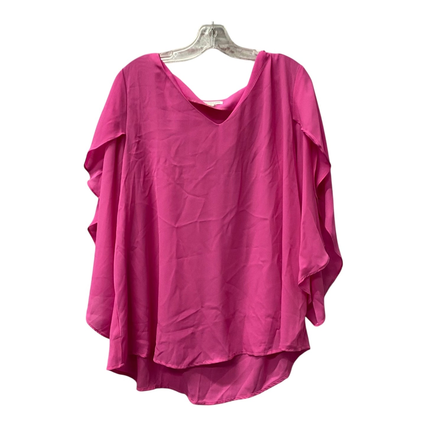 Top 3/4 Sleeve By Chicsoul In Pink, Size:2X
