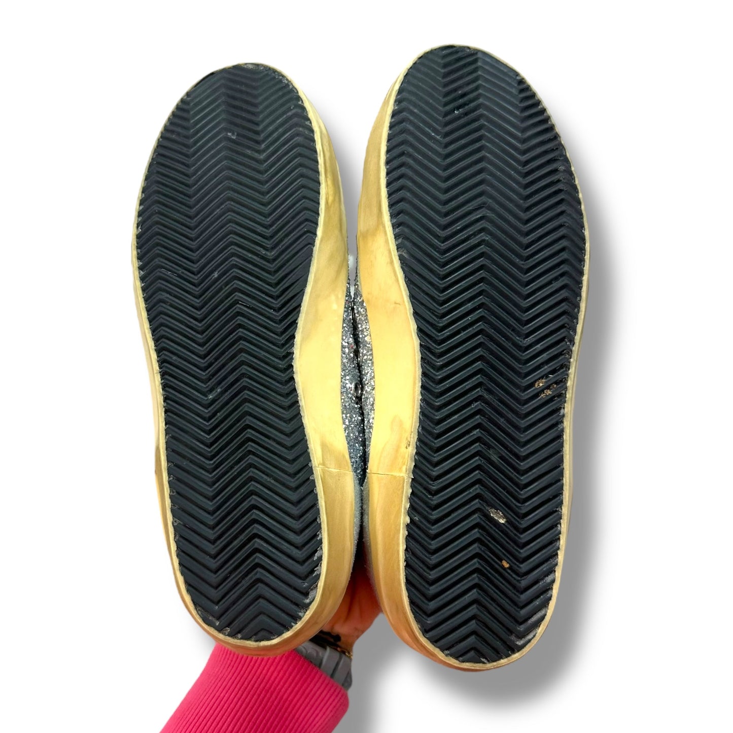 Shoes Luxury Designer By Golden Goose In Silver, Size: 10