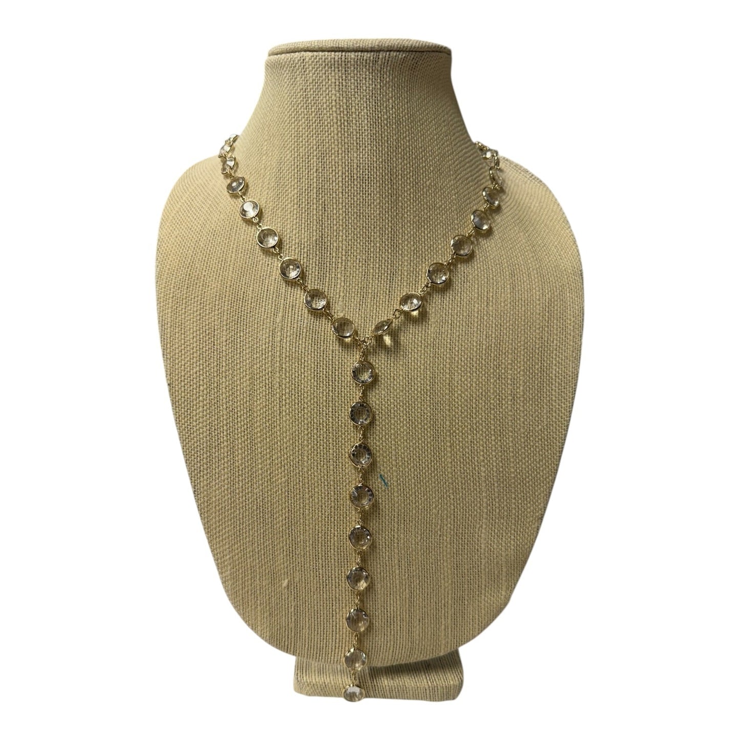 Necklace Lariat & Y-Drop By Chicos In Gold