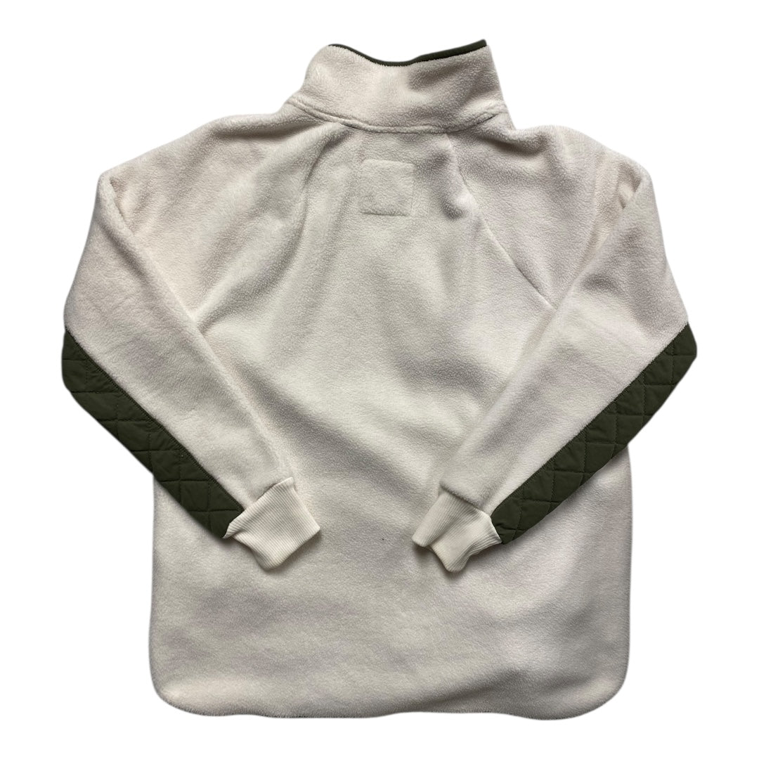 Jacket Fleece By Abercrombie And Fitch In Cream & Green, Size:Xl
