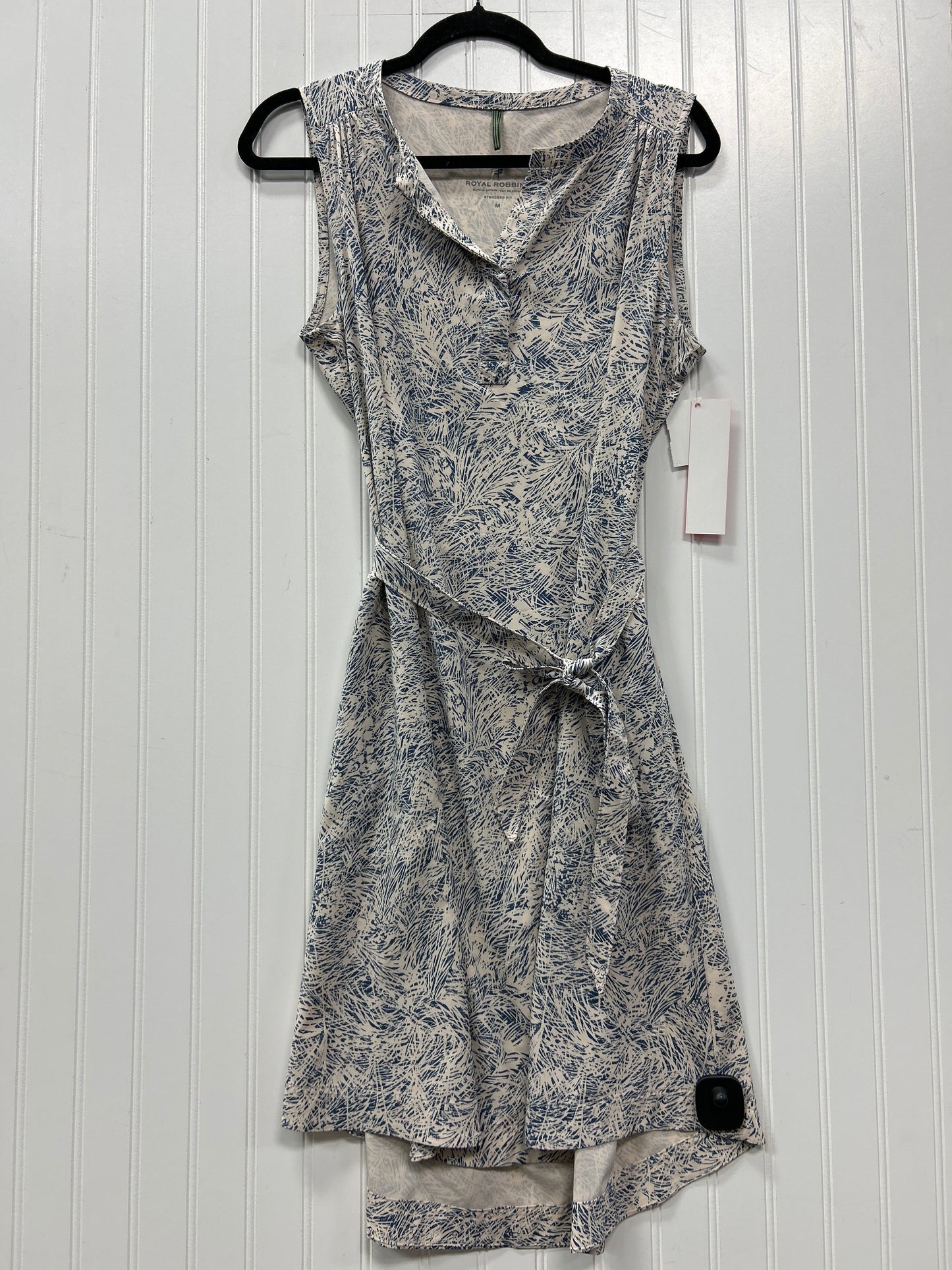 Dress Casual Midi By Royal Robbins In Blue & Cream, Size:M
