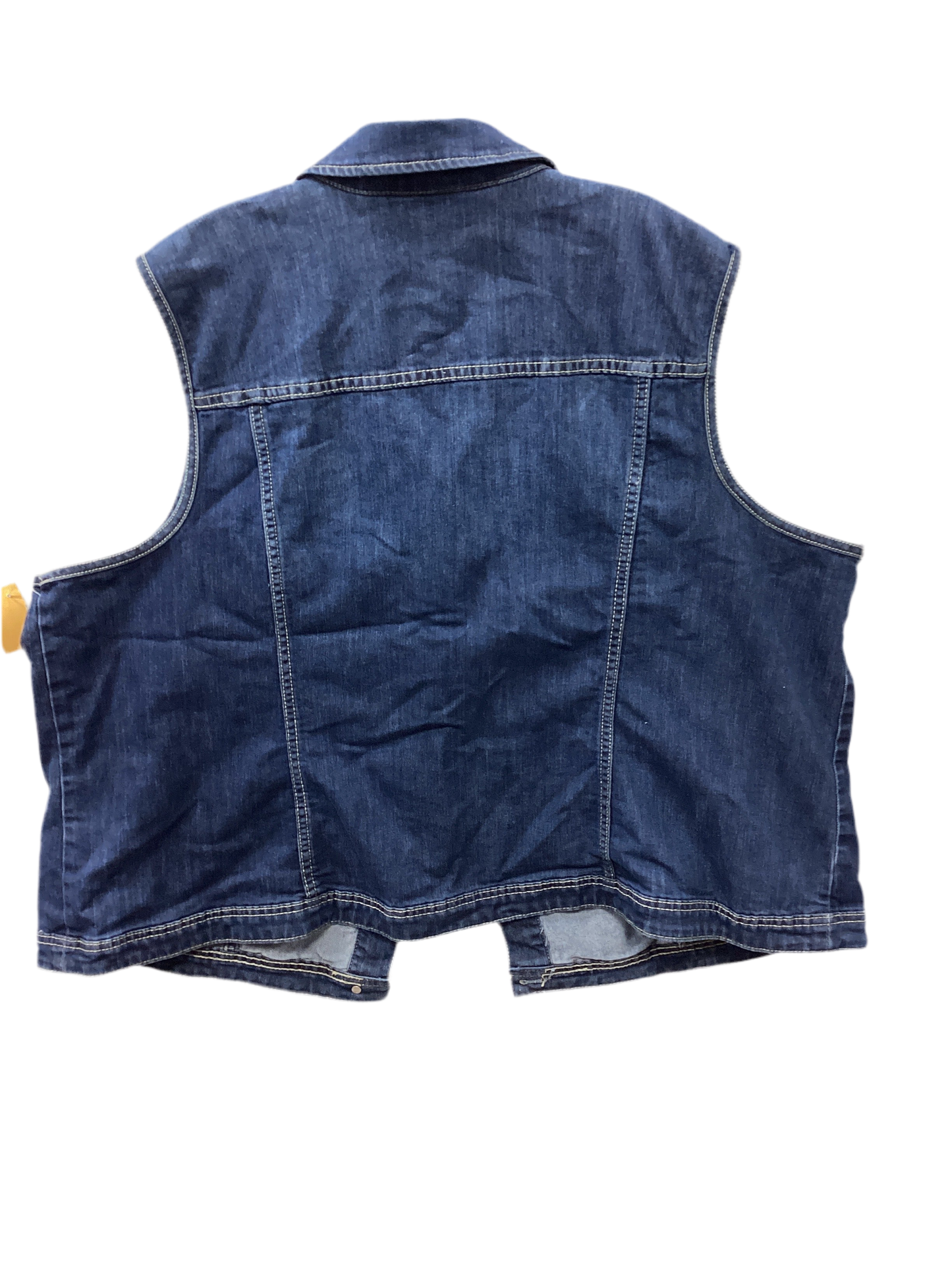 Vest Faux Fur & Sherpa By Cj Banks In Blue Denim, Size:3X